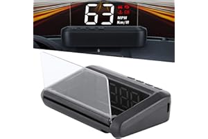 TERISASS Affichage tête haute universel de voiture HUD Mesure de kilométrage de compteur de vitesse numérique de 3 pouces, température de l'eau, affichage de tension OBD Pro