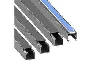 CABLECOACH Habengut | Kabelkanal (selbstklebend) 15x15 mm, aus PVC, Länge 4 m (4 x 1 m), Titan