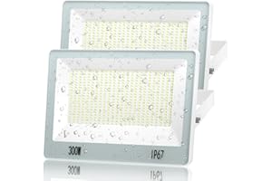 ANNIFUNLY Focos LED Exterior, 300W 30000LM Foco Proyector LED 2PC Floodlight Con LED Driver Foco LED 6500K Luz Frío, IP67 Impermeable Iluminación de Seguridad para Casa Garaje Patio Terraza