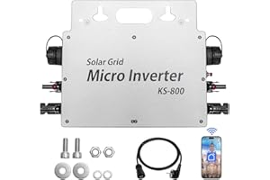 E-POLAR Inverter 800 W - Inverter IP65 Waterproof - Solar Inverter with WLAN App for 2 Solar Modules for Balcony Power Plant, Inverter Balcony Power Station 190-270 V AC, Silver