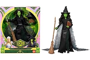 Mattel Wicked: Teil 2 von Universal Pictures Elphaba Deluxe-Modepuppe mit abnehmbarem Outfit und 4 Accessoires, vom Film inspiriert, JFM12, [Mehrfarbig]