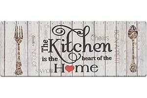 RECYCO PVC Kitchen Mats 44X120cm,Non Slip Waterproof Kitchen Floor Mats,Anti-Fatigue Kitchen Rugs Washable Cushioned Kitchen Runner Rug for Home & Office,Home