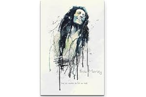 Paul Sinus Art Bob Marley I 90 x 60 cm sur toile tendue prête à accrocher
