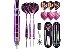 Lavishio Dartpfeile Set 3 Stück Profi Steeldarts 23 Gramm Dart mit Metallspitze Steel Darts Pfeile Set Target Darts Darts Steel Dartpfeil Set 3 Aluminium Schaft Extra 3 Dart-Flüge