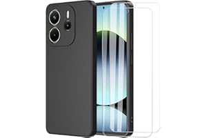 MOONESS Funda para Xiaomi Redmi Note 14 4G con 2 Pack Protector Pantalla,Ultrafino Silicona TPU Shockproof Carcasa Case Cover - Negro