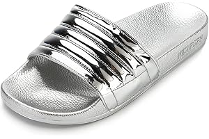 VICT POPU Damen Slides Badeschuhe Hausschuhe Badeschlappen Sommer Schlappen Gartenschuhe Rutschfeste Badelatschen Flach Strand Sandale