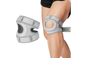 Deedlite Genouillère Ecopatch Pro 2.0, Genouillere Arthrose Genou Eco Patch, Support de Genou OrthoRotule, Réglable Genouillères Ortho Rotule, pour les Coureurs, Tennis, Arthrite Rotule (Gris, 1pcs)