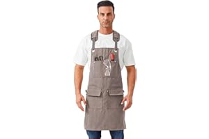 Nanxson Hommes Tabliers en toile imperméable Tabliers de travail, tablier à outils avec poches pour le jardinage, l'industrie, la peinture