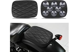 DREAMIZER Cojín para Asiento Trasero de Motocicleta con 8 Ventosas para Bobber Sportster Softail Touring XL 883 1200 Cruiser personalizado