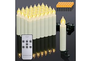 ‎DIXMAS Dixmas 30 stk LED Weihnachtskerzen mit Fernbedienung und Batterien, LED Kerzen mit Timerfunktion, Flammenlose Christbaumkerzen Kabellos