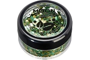 Mystique Eco Chunky Glitter de Moon Glitter biodégradable - 100% Cosmétique Bio Glitter pour visage, corps, ongles, cheveux et lèvres - 3g - Trèfle
