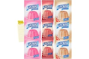 Dessert Bundle with Pearce Duff's Blancmange Strawberry, Raspberry and Butterscotch with Intrinsic Treats Shopping List Card (3 of Each Flavour - Total of 9 Sachets)