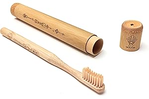 Nature Nerds – Spazzolino da viaggio per adulti, custodia in bambù