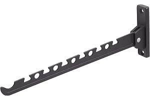 Metafranc Svart klädfläkt - 330 x 28 mm - 20 kg lastkapacitet - robust material - platsbesparande vikningsfunktion/klädskena/väggkrok/fällkrok/hänganordning