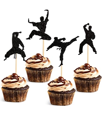HOMEZZO Karate-Party Dekoration Set | Inkl. Banner & Cupcake-Topper Für Mottoparty