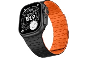 ZZDZZ Magnetiska band kompatibla med Apple Watch Band 49 mm 46 mm 45 mm 44 mm 42 mm, sport silikonrem armband för iWatch Seri