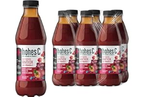 hohes C Nutribebida Antiox con Vitamina E - Zumo de Manzana, Uva, Aronia, Acerola, Arándano, Zanahoria Negra y Limón - Zumo 100% natural Pack 6 x1L