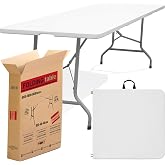 Catering Table, Folding and Portable Side Table, Rectangular 180 x 70 cm &ndash; for 6 People and 150 kg for Dining Room, Living Ro
