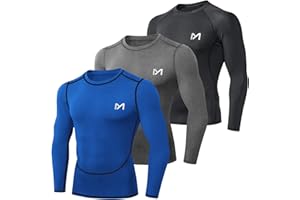 MEETYOO Kompressionsshirt Herren, Funktionsshirt Langarm Fitnessshirt Männer Sportshirt Atmungsaktiv Laufshirt für Laufen Jogging Sport Turnhalle