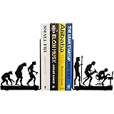 HeavenlyKraft Human Evolution Decor Decorative BOOKENDS Metal BOOKENDS for Shelves Office BOOKENDS Book Stopper for Heavy Boo