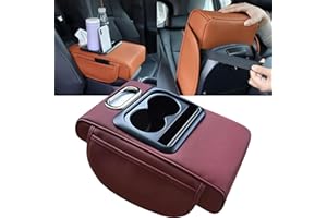 HFLWYWD Car Armrest Cushion,5-in-1 Center Console Cover with 2 Storage Bags Cup Holder, Tissue Box Slot, Phone Slot for Car Sedans,Car Interior Accessories for Most Vehicle, SUV, Truck,Cars (Claret)