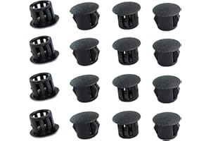 Qrity 20 sztuk zaślepek z tworzywa sztucznego, 6 mm zaślepki do rur zaślepki zaślepki zaślepki, czarne, do otworów meblowych
