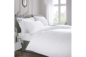 Appletree Białe zestawy - rozmiar super king size (260 x 220 cm) gładka poszewka na kołdrę pościel-miękka i luksusowa 100% bawełniane krawędzie