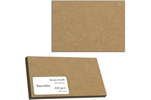 TOWNSTIX 40 Arkuszy, 300 g/m² - Brązowy Papier Karton Kraft Kraftowy Pakowy Karta A5