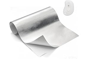 GÉNÉRIQUE Pannello Scudo Termico In Alluminio, Pellicola Protettiva Termica Autoadesiva in Fibra di Vetro Pratico Foglio Paracalore Termo Isolante Adesivo per Tubo Scarico Auto Moto, 30x300 cm