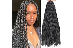Leeven 18 Pouces Passion Twist Crochet Braids Hair for Butterfly Faux Locs Crochet Hair 7 Packs Water Wave Crochet Hair Passion Twists Braiding Hair Extensions 1B#