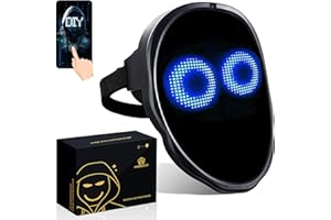 MEGOO Mascara Led con bluetooth programable,Led digital electrónico light-up Mascara con detección de gestos,fiestas de mascarada disfraces carnaval halloween navidad cosplay,Máscaras led para adulto y niño