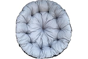 EDANTI Poduszka bociana gniazdo, tapicerka, na fotel wiszący, krzesło wiszące z oparciem, siedzisko, wodoszczelna, okrągła, szara, średnica 110 cm