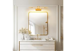 TYhogar LED Bathroom Wall Light 42cm, Dimmable Bathroom Mirror Light 6W Picture Lights for Wall Brass Mirror Vanity Sconce with Swivel Cabinet Lamp IP44 Makeup Lights Reading Lamps