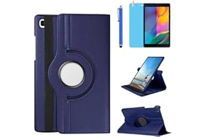 R.SHENGTE Hülle für Samsung Galaxy Tab A7 Lite 8.7'' 2021 (SM-T220 T225 T227), 360 Grad drehbarer Ständer Schutzhülle,Mit Stylus Pen,Bildschirm Film (Blue)