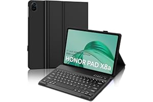 JADEMALL Custodia con Tastiera Honor Pad X8a 11" 2024, Italiana QWERTY Tastiera Wireless Bluetooth Magnetica Staccabile per Honor Pad X8a 11" 2024, Nero