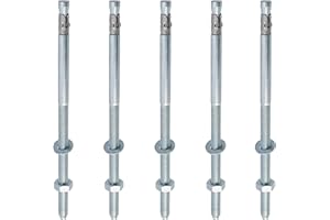 AERZETIX - C67381-5x Boulon Vis d’ancrage filetage long, Goujon à expansion - M10x220mm - en acier zingué - pour béton, pierre