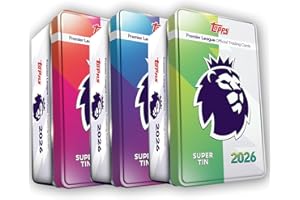 Topps Premier League 2026 - Édition initiale - Super Tin Bundle (exclusif en ligne). Contient les 3 Super Tins de la collection dans un seul paquet.