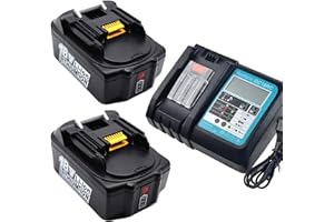 FengBP® 2 X 18 V 5,0 Ah BL1850 batteria di ricambio con caricatore 3A per makita batteria DHR171Z DTM51Z DTD152Z TD110DZ DTD146Z dlm431z dub184 DGA404 DGA454 DGA504 DUB182 DUB183