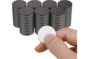 Uniclife 100 Imanes Redondos con Adhesivo, 20 x 2,1 mm Imanes Pequeños para Manualidades, Puntos Magnéticos Autoadhesivos Imanes para Refrigerador Imanes Circulares Pegajosos para Pizarras Blancas DIY