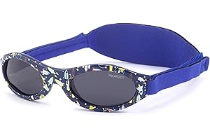 Kiddus Lunettes de soleil Polarisées Premium pour bébé, garçon, fille. De 0 mois à 2 ans. Protection Solaire UV400. Pont de nez en Silicone. Bande réglable en Neoprène. Garantie à Vie!