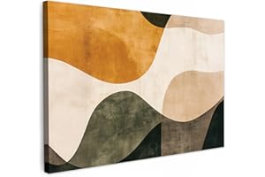 MuchoWow© Impression sur Toile Decoration Murale Peinture 90x60 cm Tableaux Art Décoratif Muraux Décoration Chambre Formes - Ocre Jaune - Abstrait