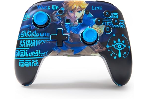 Manette sans fil améliorée PowerA pour Nintendo Switch, modèle OLED et Switch Lite, accessoire de jeu, manette de jeu, manette gaming, manette Bluetooth, sous licence officielle - Wake Up Link