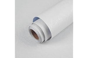 Abyssaly Vinilo Adhesivo Muebles Blanco Mate, Vinilo para Muebles Seda, Papel Adhesivo para Muebles Impermeable Decorativo Encimera Cocina Baño Armarios Ventana 40cm X 300cm