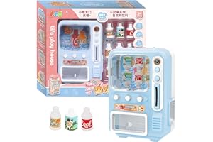 JISRKP Mini Vending Machine Blue Dollhouse Furniture for Kids Mini Food Doll House Decoration- 1:12 Vending Machine Mini Things for Doll House Furniture Kitchen Decoration（Miniature Food Accessories）