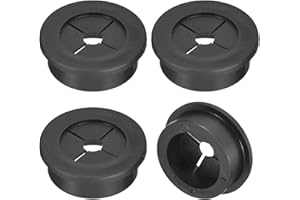 QUARKZMAN 4 Stück Kabeldurchführung, 1-3/16 Zoll (30mm) Schreibtischdurchführung Flexibler Gummiring Kabeldurchführung Drahtlochabdeckung für Büro Computertisch Kabelorganizer, Schwarz