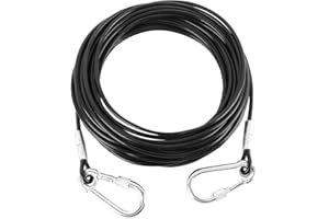 Dasmarine Dog Runner Tie Out Cable Dog Leash Run Trolley Training Lead, Steel Wire Pet Runner Large Dogs up to 300 Pound (15m)