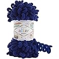 Alize Puffy Knitting Yarn 100 g, Patented Innovation, Loop Knitting without Needles, Colour: 360 Dark Blue
