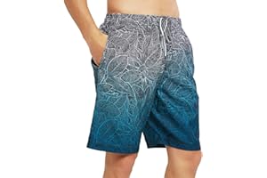 KONFEN Homme Short de Bain, Maillot de Bain Homme Séchage Rapide, Maillot Surf Eté avec Poches pour Piscine Plage Pente, Bleu L/XL/XXL/XXXL
