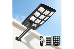 SENDALE Farolas Solares Exterior,Focos Led Solares con Mando a Distancia,IP65 Impermeable Luz Solar Exterior,6500K Foco Solar Sensor de Movimiento,Luz de Seguridad Ja