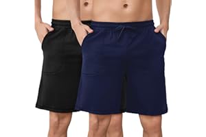 Aseniza Pantaloncini Uomo 2 Pezzi Estivi Pantaloncini Tuta Uomo Pantaloni Corti Sportivi Cotone Shorts Bermuda Casual con Coulisse e Tasche